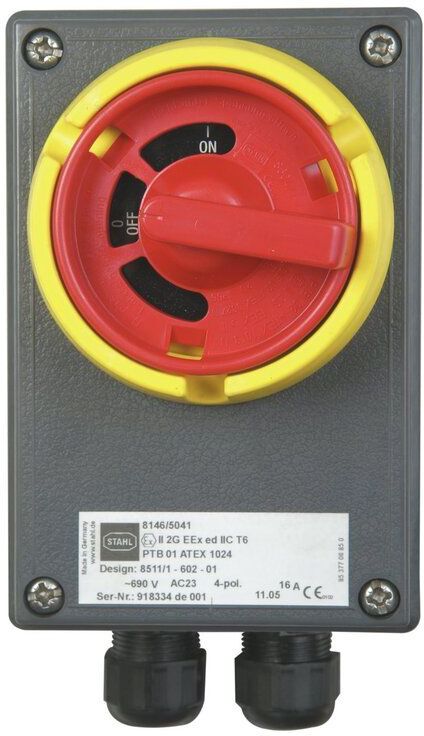 Marantec Ex Hauptschalter 4-polig 16 A, IP65, im Gehäuse, für Zone 1/ 2/21/22