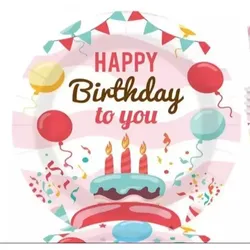 „Happy Birthday!”-Muster Pappteller - 10 Stück