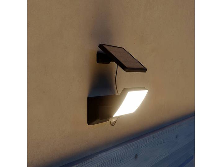 Philips LED-Solarwandleuchte Fyns, schwarz, Sensor, IP44 Fyns, schwarz, Kunststoff, Wandleuchte außen