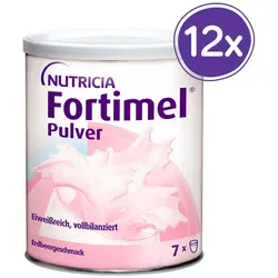 Fortimel Pulver Aufbaunahrung Erdbeere  12X335 g Pulver