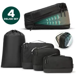Remodius Packing Cubes Set mit 4, Packsack, Schwarz
