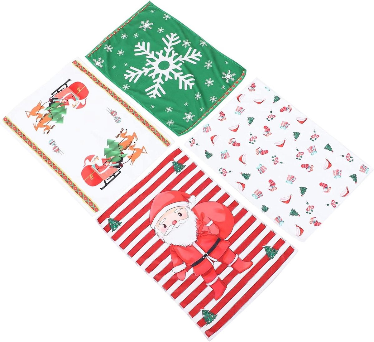 Set van absorberende kerst handdoeken en vaatdoeken voor in de keuken, diverse kleuren, 45 x 32 cm