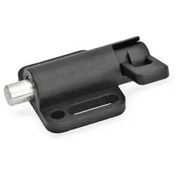 Federriegel, Führung Zink-Druckguss / Raststift Stahl, mit Anschraubflansch (416-12-46-L1)