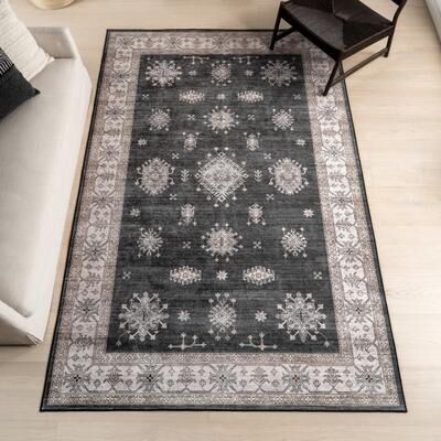 Nuloom Moxie SplashGuard Traditional Bordered Machine Washable Area Rug