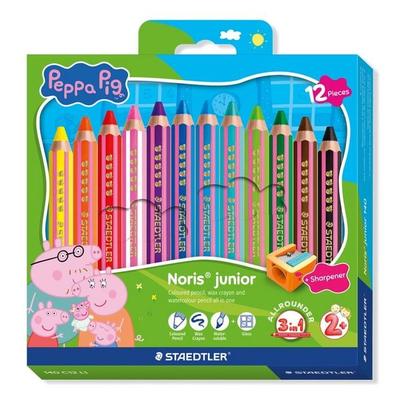 STAEDTLER Buntstifte Noris junior Peppa Pig, 12er Set + Spitzer
