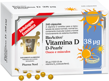 Bioactivo Suplemento Ossos e Articulações Vitamina D3 240 cápsulas