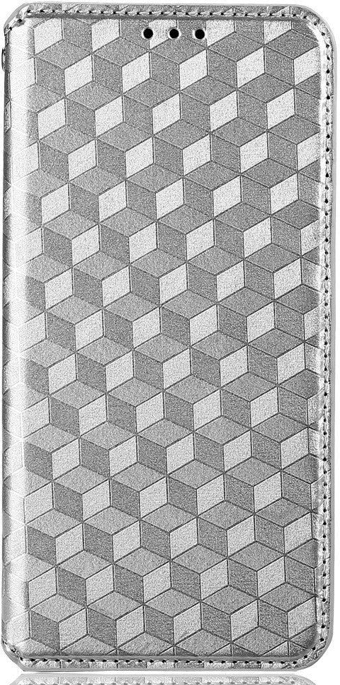 INCOVER Alcatel 1S (2021) / 3L (2021) PU Læder Flip Cover m. Pung - Rhombus - Sølv