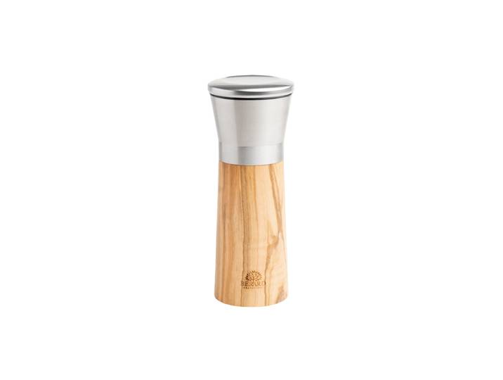 Premium Salzmühle „Racine“ aus Olivenholz & Edelstahl Natural, Silber BÉRARD
