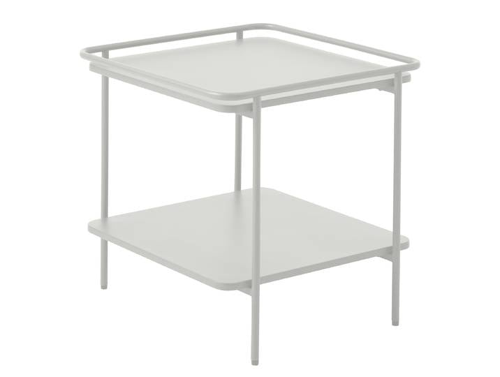 Table d’appoint Dikan 45 x 45 x 44cm Beige/Blanc