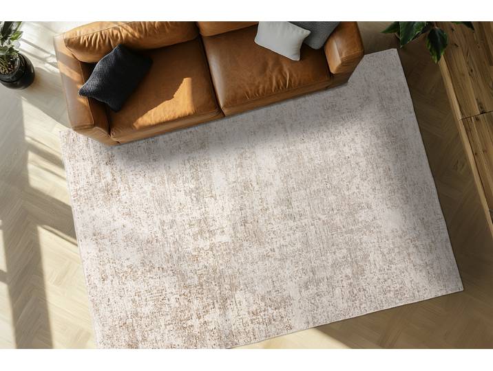 Tapis poil ras Amora 264 Beige/Beige 120 x 170cm Polyester