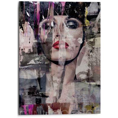 Wandbild REINDERS "Aluminium Wandbild Kraftvolle Frau Frau - Freiheit - Farbenfroh", bunt (farbe bild(er): mehrfarbig), B:50cm H:70cm, Aluminium, Bilder