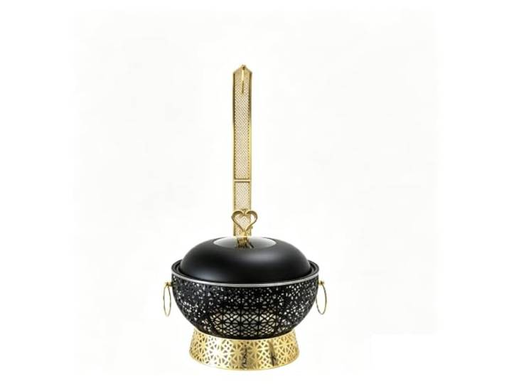 Chafing Dishes for Buffet, Luxus-Chafing Dish Buffetherd Eleganter, ausgehöhlter Speisenwärmer for Partys, Buffets, Catering und Events(Black,6L)