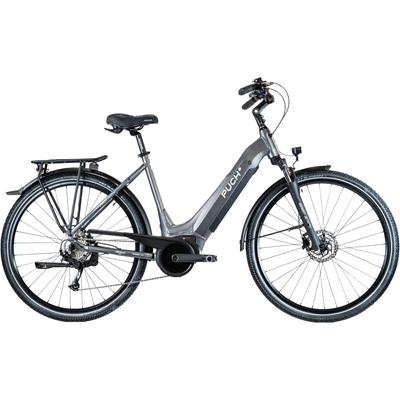 E-Bike PUCH "PUCH C 5.3 City – Bosch ACTIVE LINE PLUS Motor & 500Wh PowerTube Akku" Gr. 48, grau (titaniumgrau, schwarz, matt), Elektrofahrräder, Damen, 48cm, 28 Zoll (71,12cm), BOSCH ACTIVE LINE PLUS, Mittelmotor