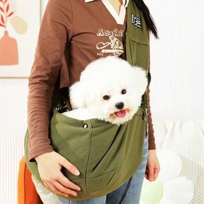Uplift Essentials Comfortable Pet Sling Carrier Bag For Small Dogs And Cats army Green