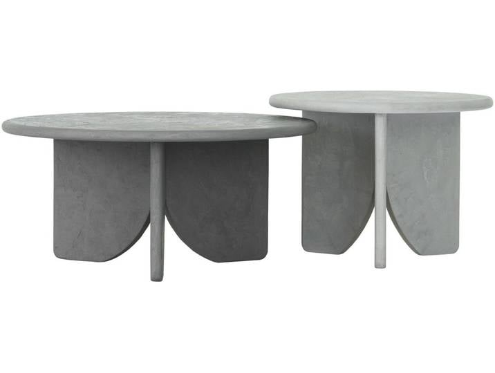 DTP Couchtisch Melo 2er Set aus Mortex, Frost