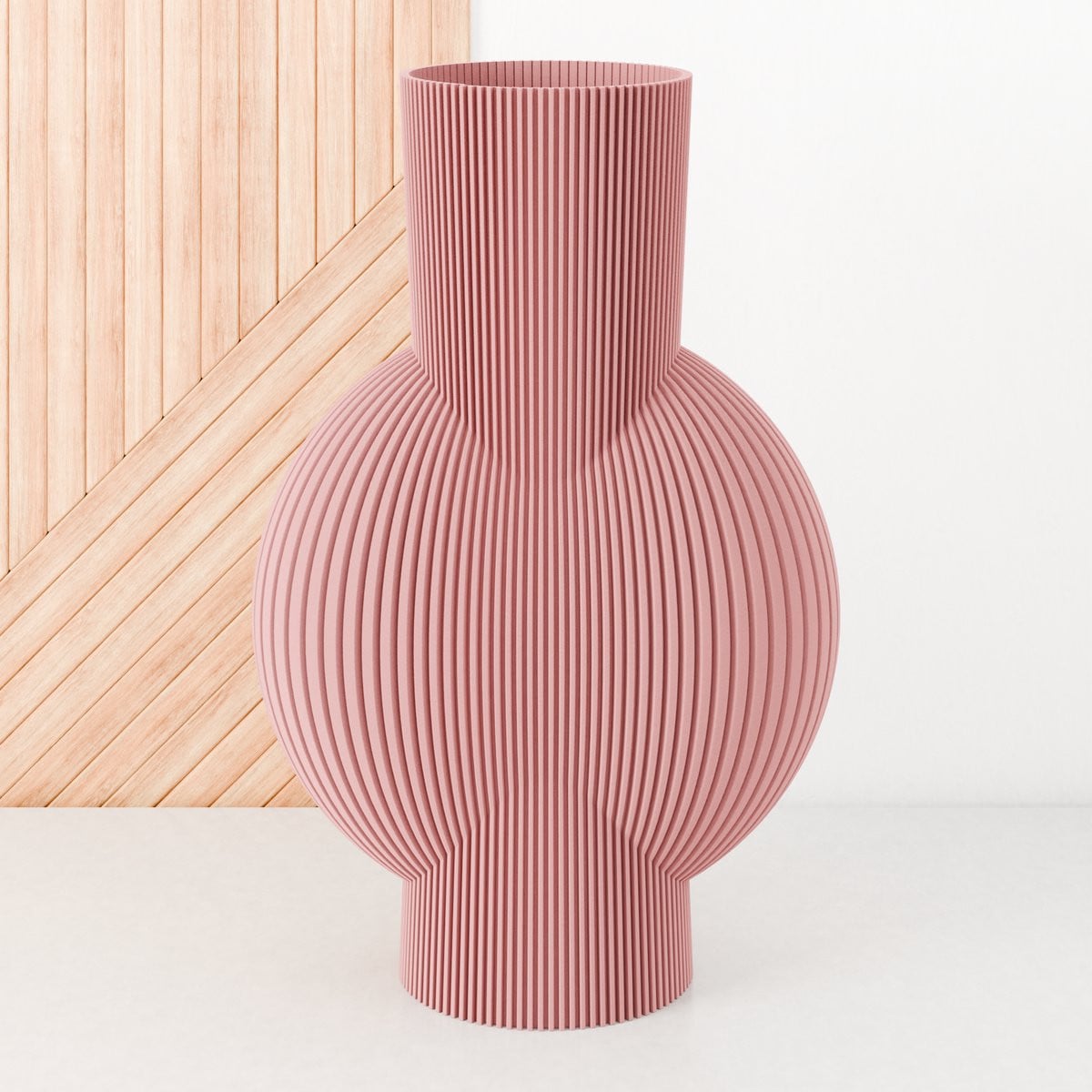Fleuriek Grote Vaas Roze - Moderne decoratie van bio plastic - Hoogte: 50 cm