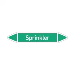 Aufkleber I RKZ-Etikett Sprinkler,DIN 2403,grün/weiß,für Ø 15-25mm,96x17mm,8/Bogen