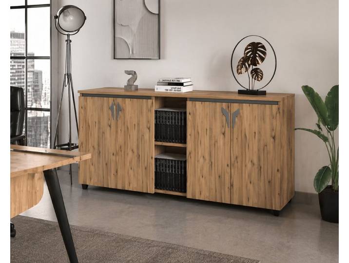 Xlmoebel Konsolentisch Moderne Holzkonsole mit Metallakzenten für Ihr Arbeitszimmer, Made in Europa