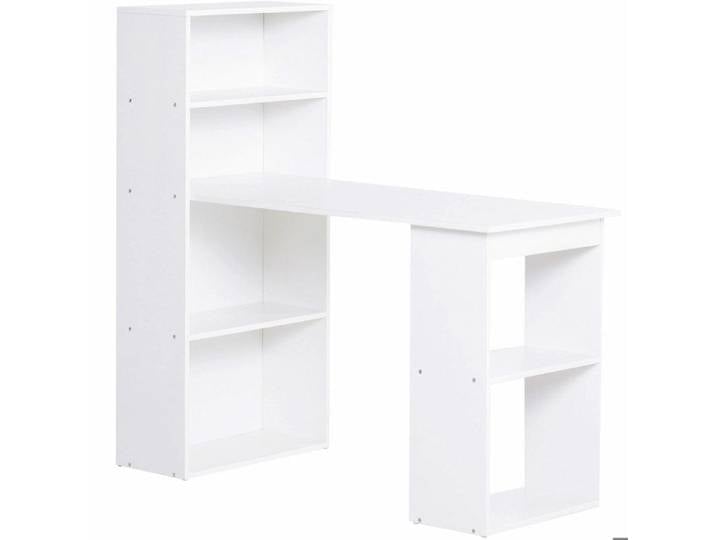 Table travail blanche 120×55cm étagère intégrée bureau ordinateur cuisine domicile
