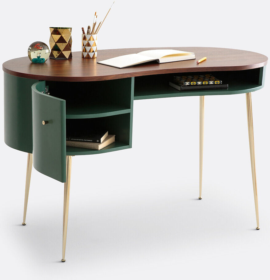 LA REDOUTE INTERIEURS Bureau vintage plaqué noyer, Topim