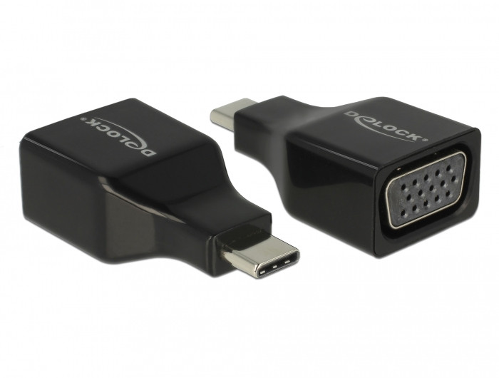 Delock Externe video-adapter USB-C naar VGA - Zwart
