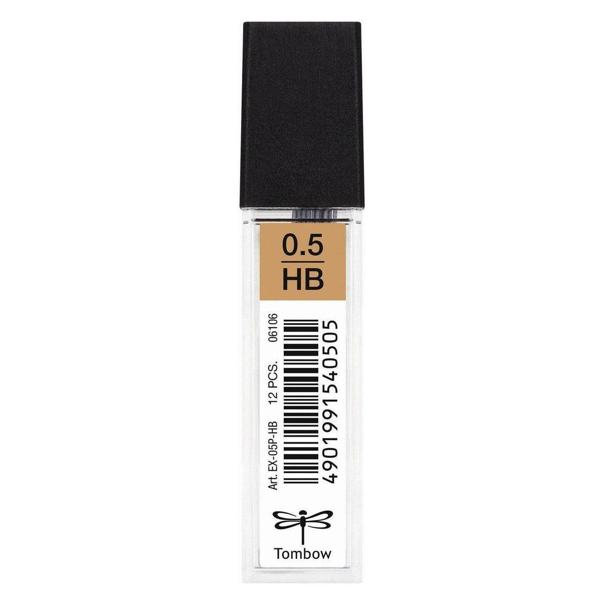 Tombow Refill for MONO graph pencil Ø0,5mm hardness HB 12pcs (1 Stk., 0.50 mm, HB) (EX-05P-HB)