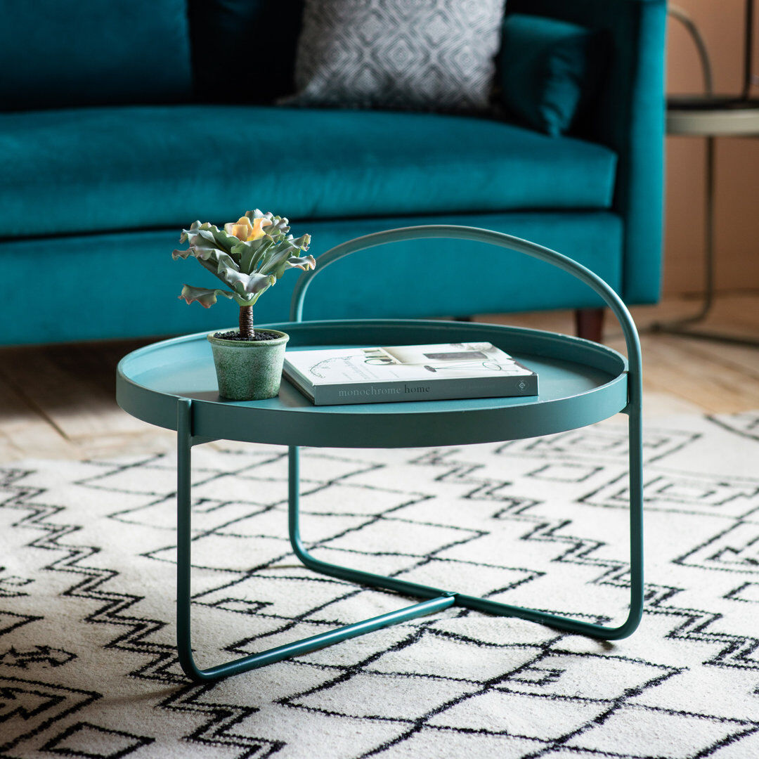Gallery Direct Cross Legs Coffee Table Green 51cm H X 65cm W X 65cm D