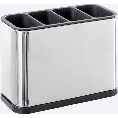 Aufbewahrungsbox HEINE HOME, silber (silberfarben, schwarz), B:18cm H:13cm T:9cm, Edelstahl, Kunststoff, Metall, Aufbewahrungsboxen, Aufbewahrungsbox