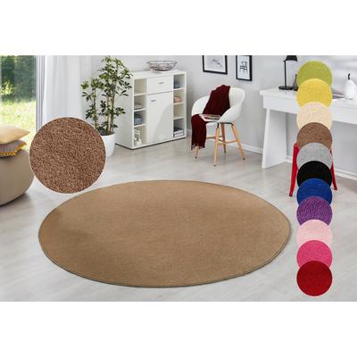 Teppich HANSE HOME "Fancy" Gr. 9, braun, H:7mm Ø:133cm, Kunstfaser, Teppiche, Teppich, Kurzflor, Weich, Einfarbig, Wohnzimmer, Schlafzimmer, Esszimmer