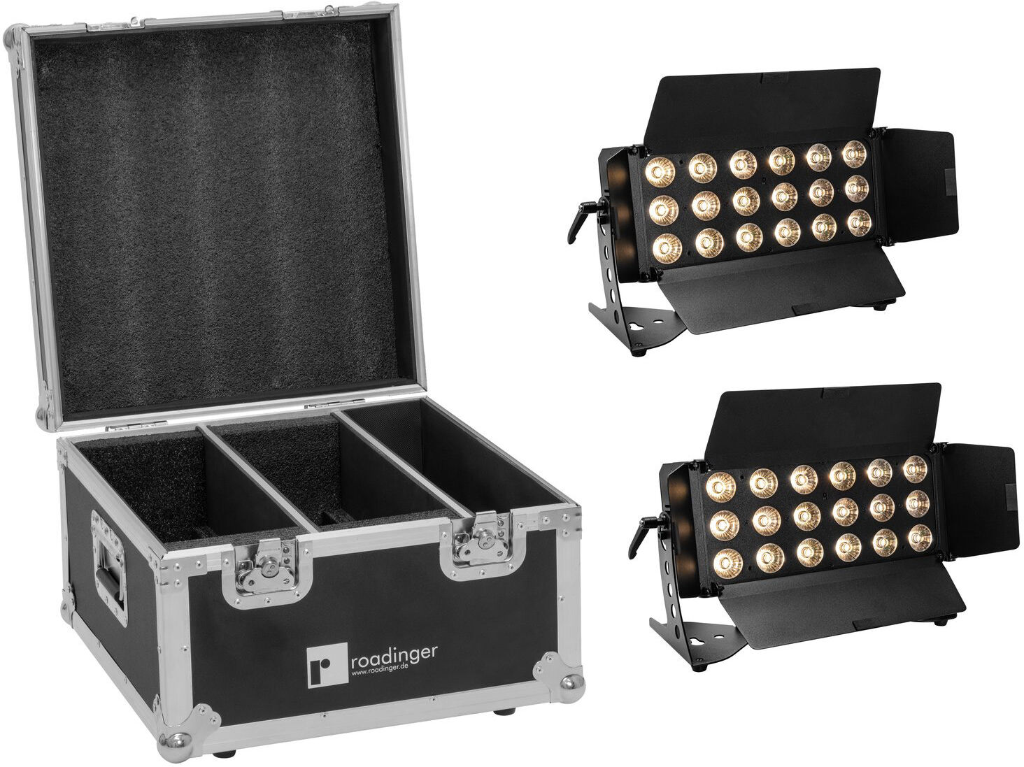 EuroLite Set 2x Led Cls-18 Qcl Rgb/ww 18x7w + Flightcase