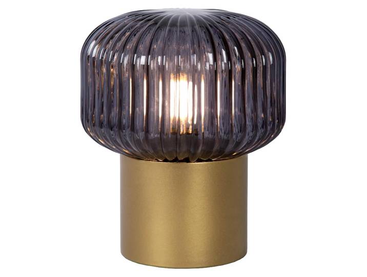 Lucide Tischlampe 78595/01/02 aus Glas/Metall, Ø 16 cm, H 18 cm, Vintage-Look