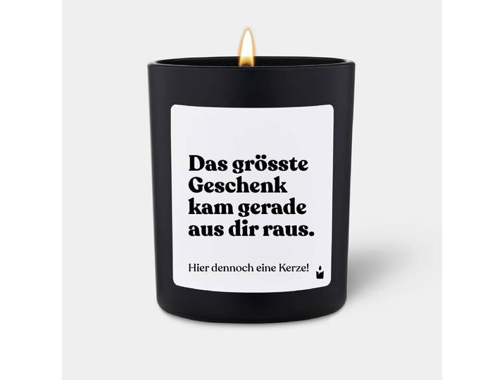 Duftkerze Woody Das grösste Geschenk kam gerade aus dir raus.