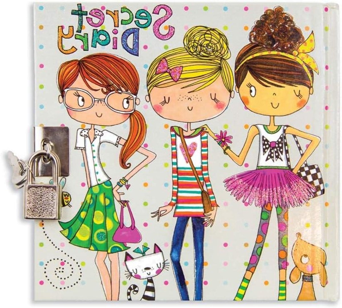 Frame Company Rachel Ellen Friends Secret Diary, papier, veelkleurig, 14,8 x 14,4 x 2,8 cm