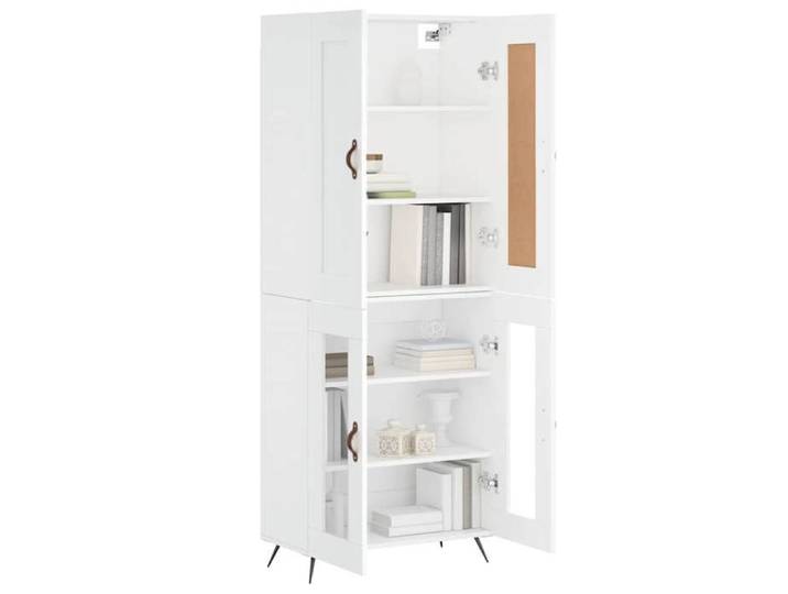 BEL-ACHAT* Buffe haut - Capacité généreuse - Cabinet Vaisselier Blanc 69 5x34x180 cm - Bois d'ingénierie Prom22659127