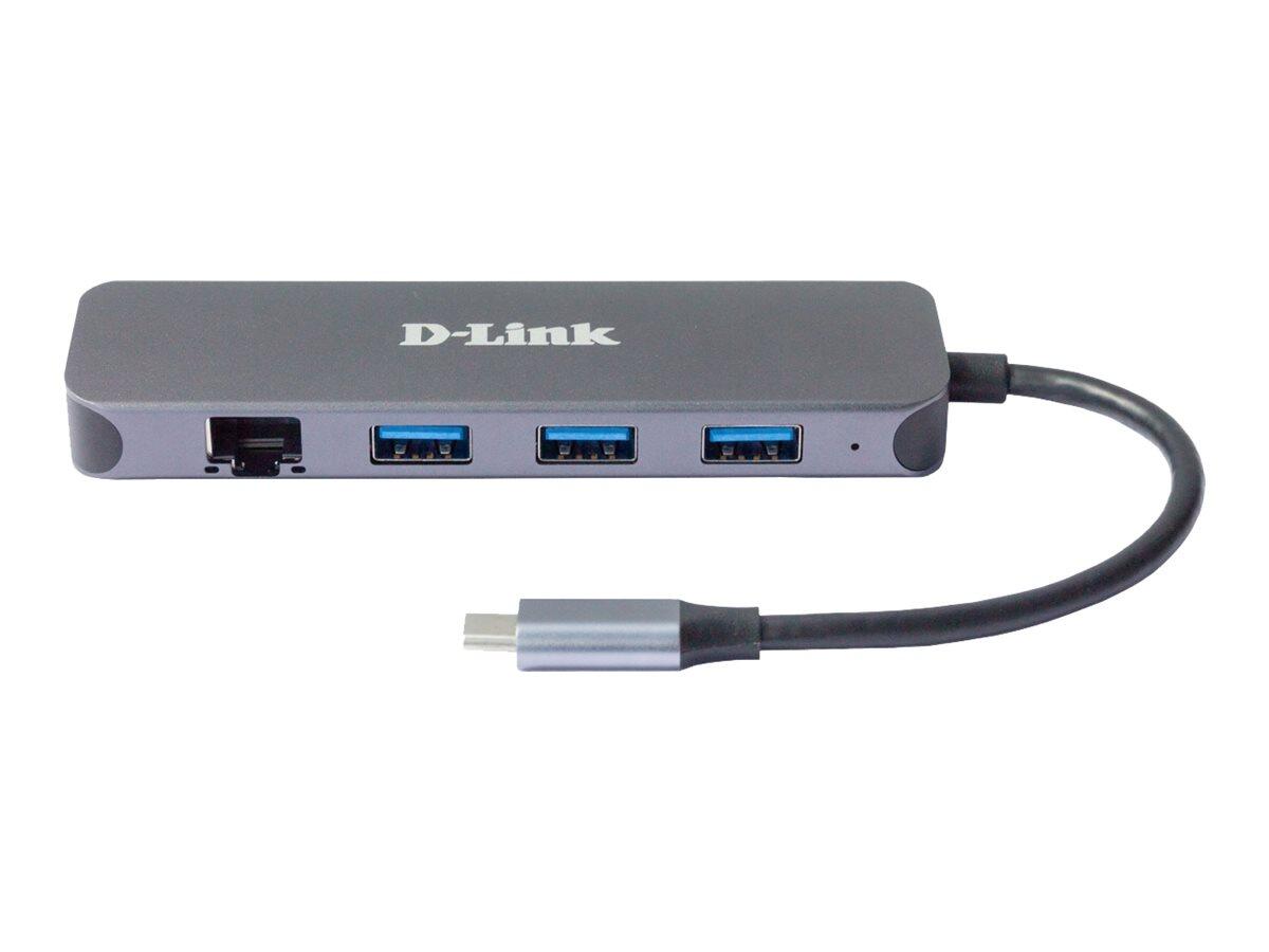 D-Link DUB-2334, 5-In-1 USB-C Hub mit Gigabit-Ethernet/Stromversorgung