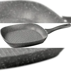 CS KOCHSYSTEME, EMDEN Aluminium-Steakpfanne mit Deckel und Antihaftbeschichtung 28x28x4cm