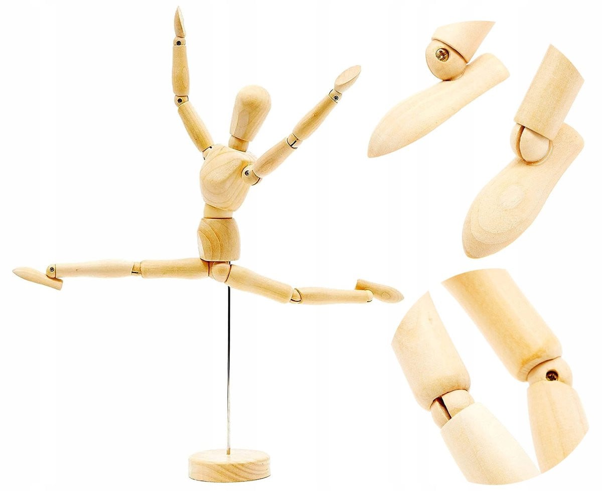 Houten Mannequin 30 cm voor tekenen, schetsen en decoratie