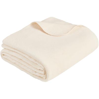 Wohndecke IBENA "Uni Decke Malaga", weiß (wollweiß), B:150cm L:200cm, Baumwolle, Wohndecken, Wohndecke, unifarben