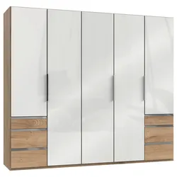 Drehtürenschrank Level 36D mit Laden ca. 250 cm Eiche/Weiß