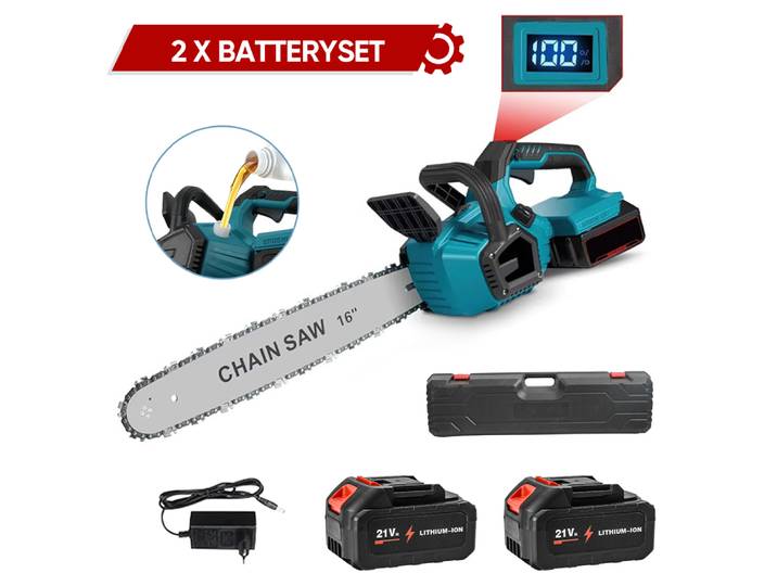 Makita – tronçonneuse électrique sans balais 8000W, 16 pouces, huilage automatique, coupe-bois, double batterie, outil d'activation pour batterie 18V