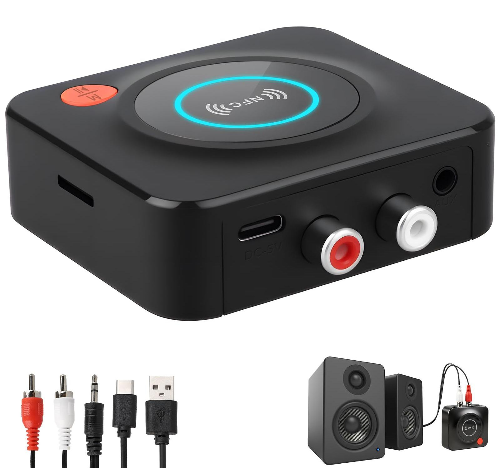 Selius Bluetooth 5.1 HiFi-ontvanger voor stereo, draadloze RCA-audio-adapter