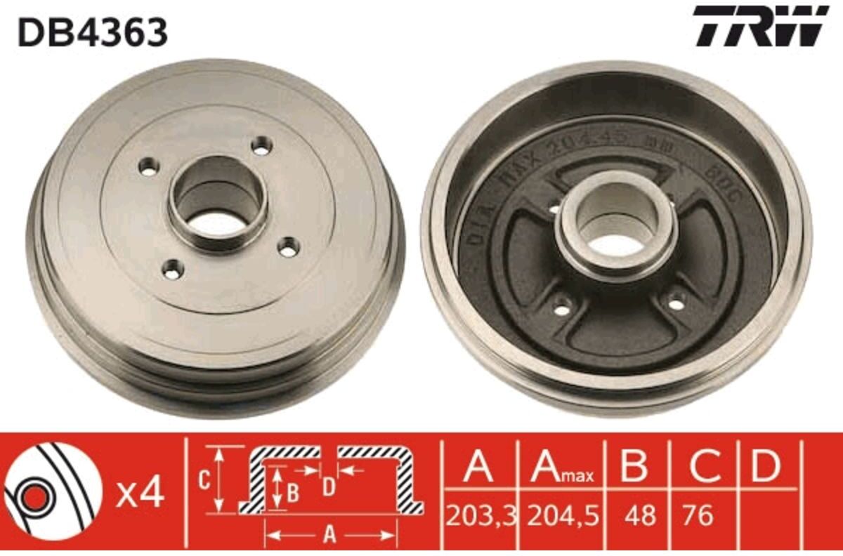 Bremstrommel TRW DB4363