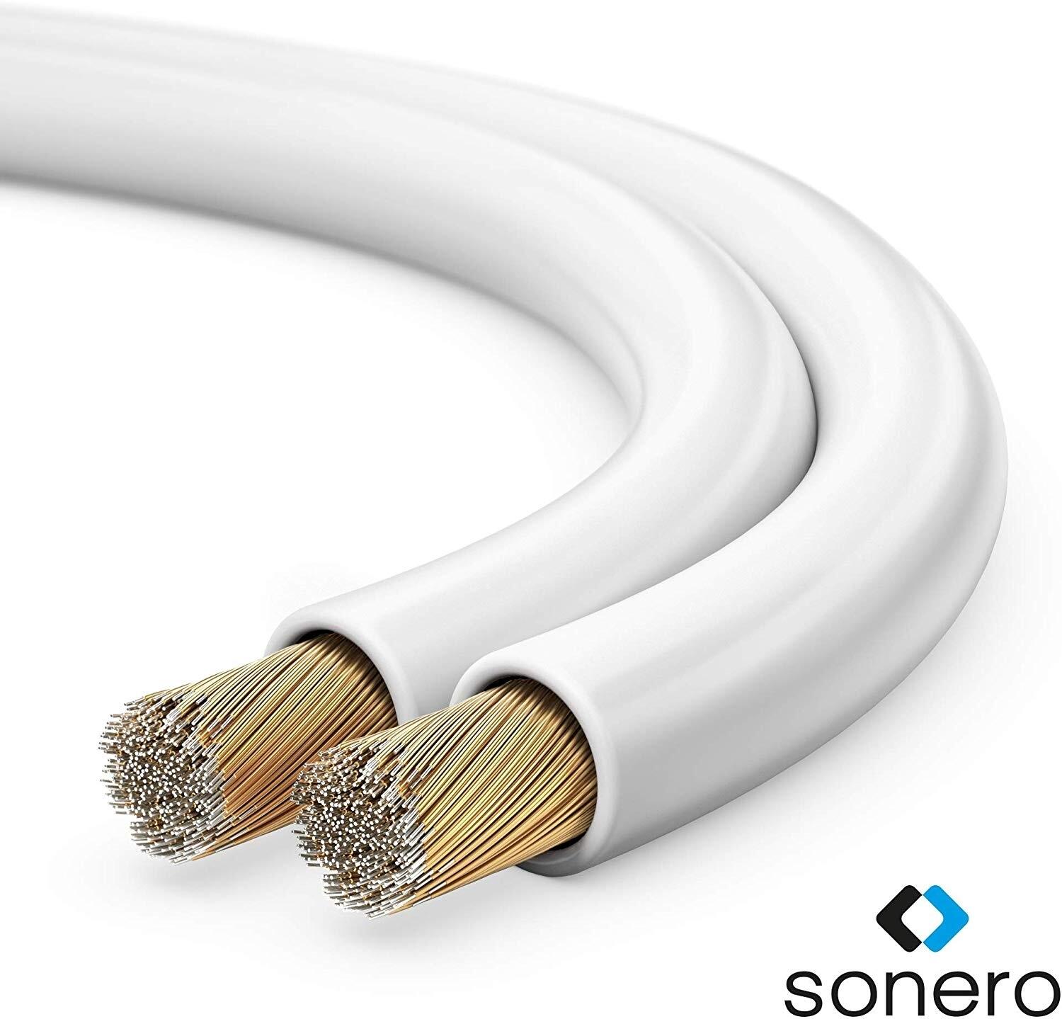 Sonero Lautsprecherkabel 2x4,0mm², CCA 20,0m, weiß S-SC2400W-20