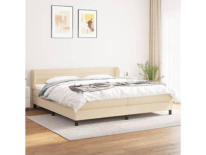 RJPLMFV Lattenrost, Matratze, 200 x 200 cm, cremefarben Verstellbarer Kopf, Taschenfedern, feste Unterstützung, atmungsaktiver Stoff, Matratzenschoner inklusive