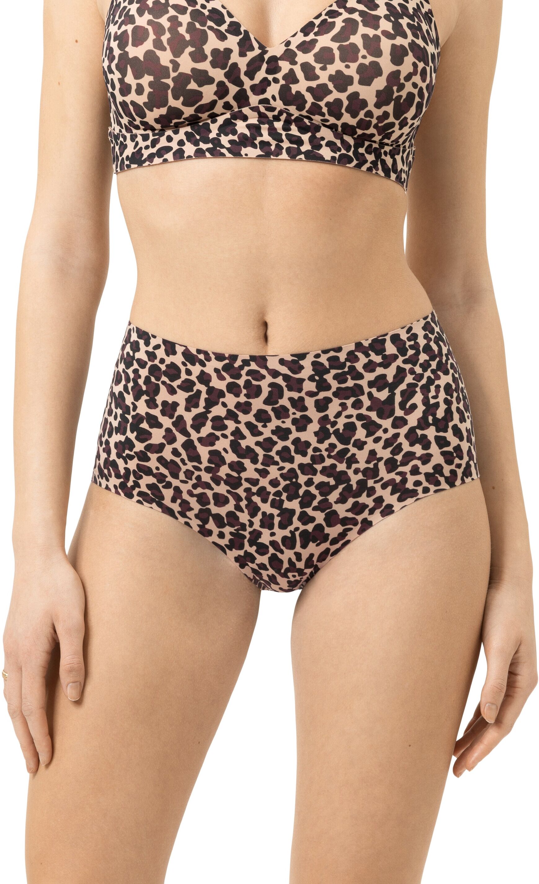 Taillenslip MEY "INVISIBLES PRINT", Damen, Gr. XL, Single Jersey, braun (cream tan), Single Jersey, Obermaterial: 47% Modal, 37% Polyamid, 16% Elasthan, körpernah, Unterhosen Taillenslip, mit körpernaher Passform, aus Baumwolle, atmungsaktiv cream tan XL,