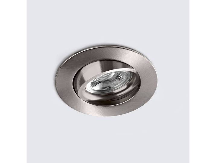 Heitronic LED-Deckeneinbaustrahler DL6809, rund, nickel dimmbar, alu / grau / zink, für Flurbereich, Aluminium, Modern