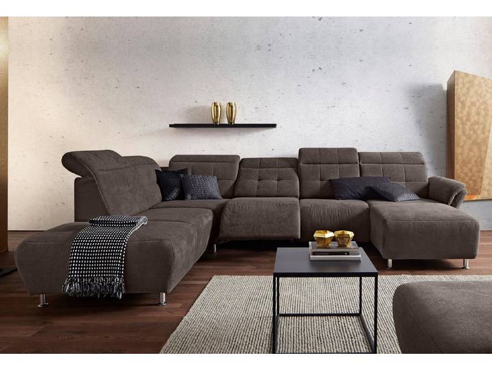 Home affaire Wohnlandschaft Manhattan U-Form, 2 Sitze mit elektrischer Relaxfunktion, verstellbare Armlehnen