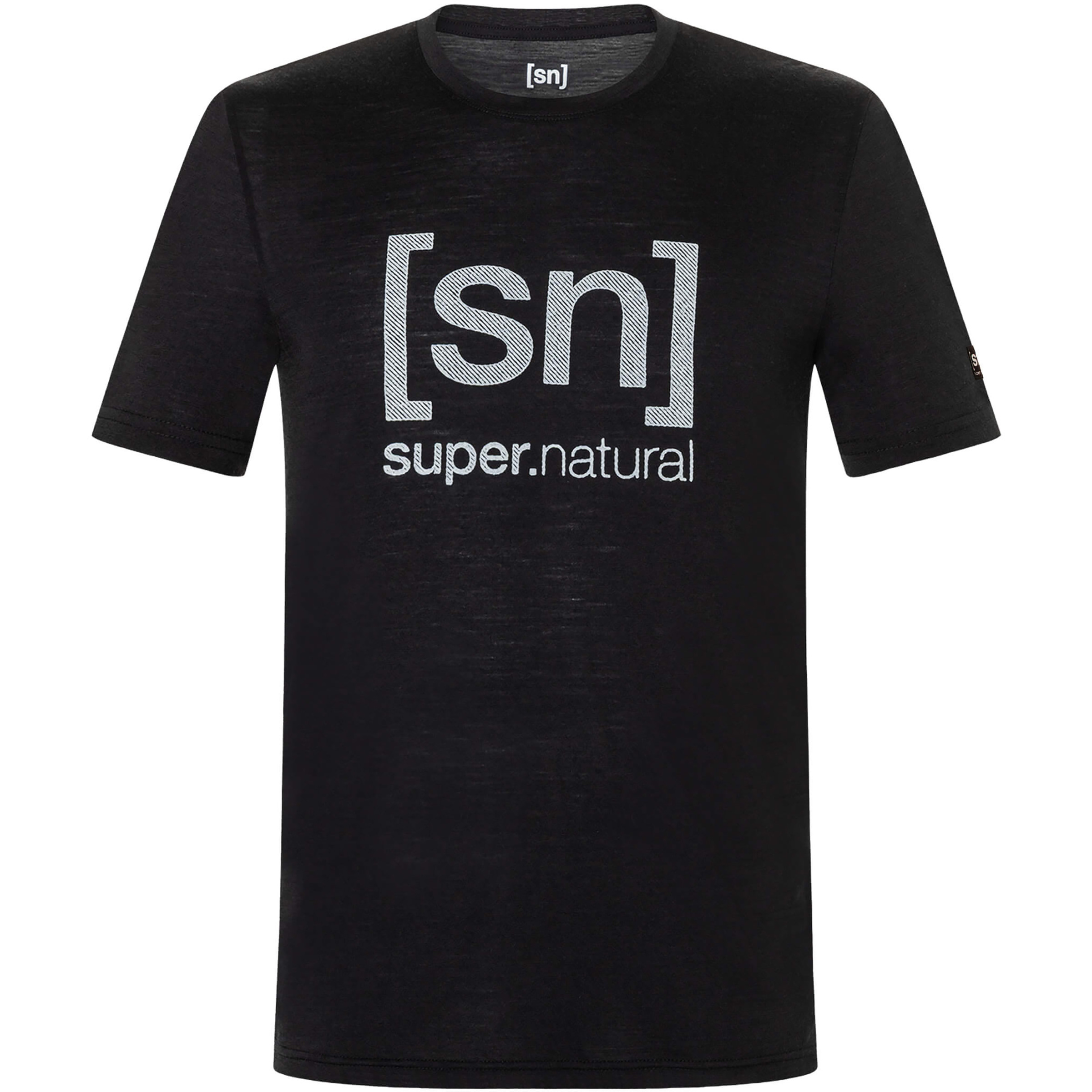 Super.Natural Denim Logo Herren T-Shirts schwarz Größe S Trekking Hautfreundlich Merinowolle