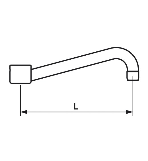 KWC Auslauf Wand Schwenk A300, L223, chromeline 532461