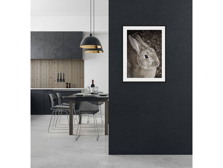 Bild QUEENCE Tilde , braun (farbe rahmen: schwarz, farbe bild(er): braun), B:30cm H:40cm, Acrylglas, Holz, Papier, Bilder, Bild, HD Premium Poster-Druck inkl. Holzrahmen